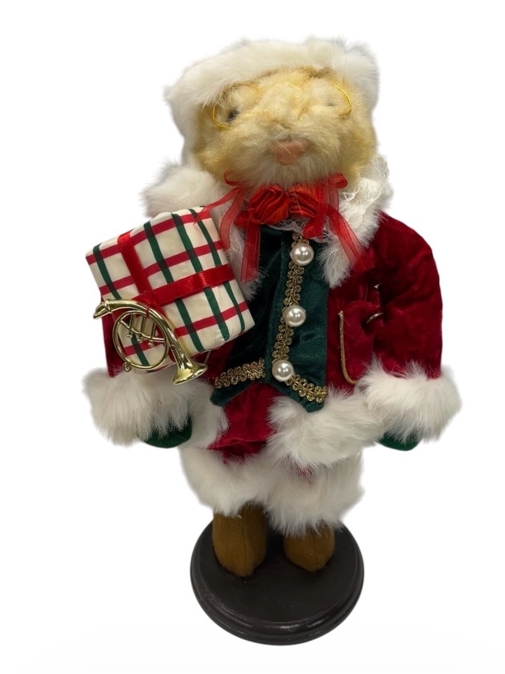 Santa mouse Christmas plush vintage 15”
